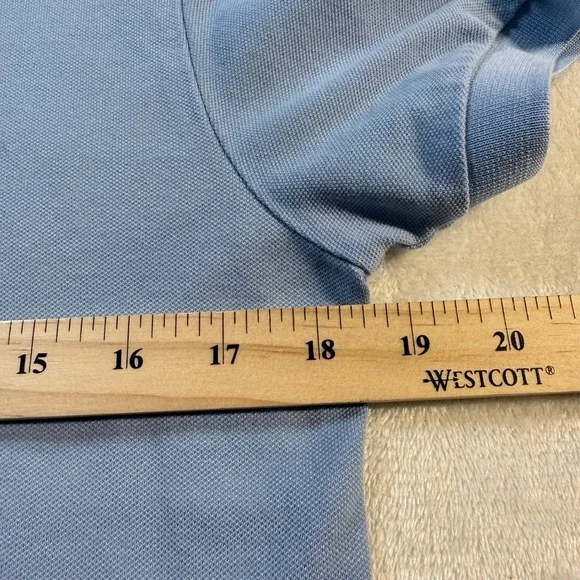 Polo Ralph Lauren Slim Fit Stretch Mesh Polo Shirt Light Blue Size M Preppy - Picture 6 of 8